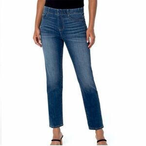 Liverpool Chloe Pull-On Slim Jeans Women’s Size 12 Petite Stretch Denim Straight